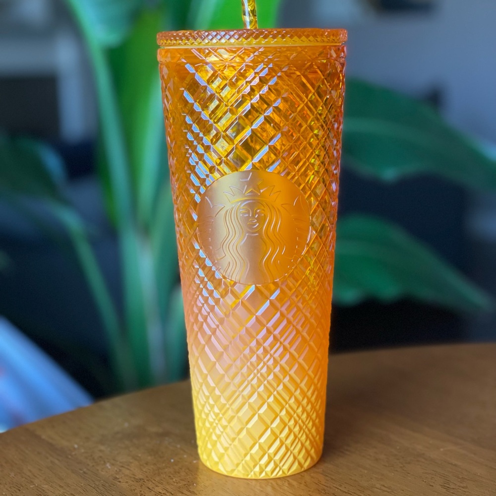 Starbucks Mango Jeweled Ombre Cold Cup Tumbler 24oz Venti NWT - Picture 3 of 9